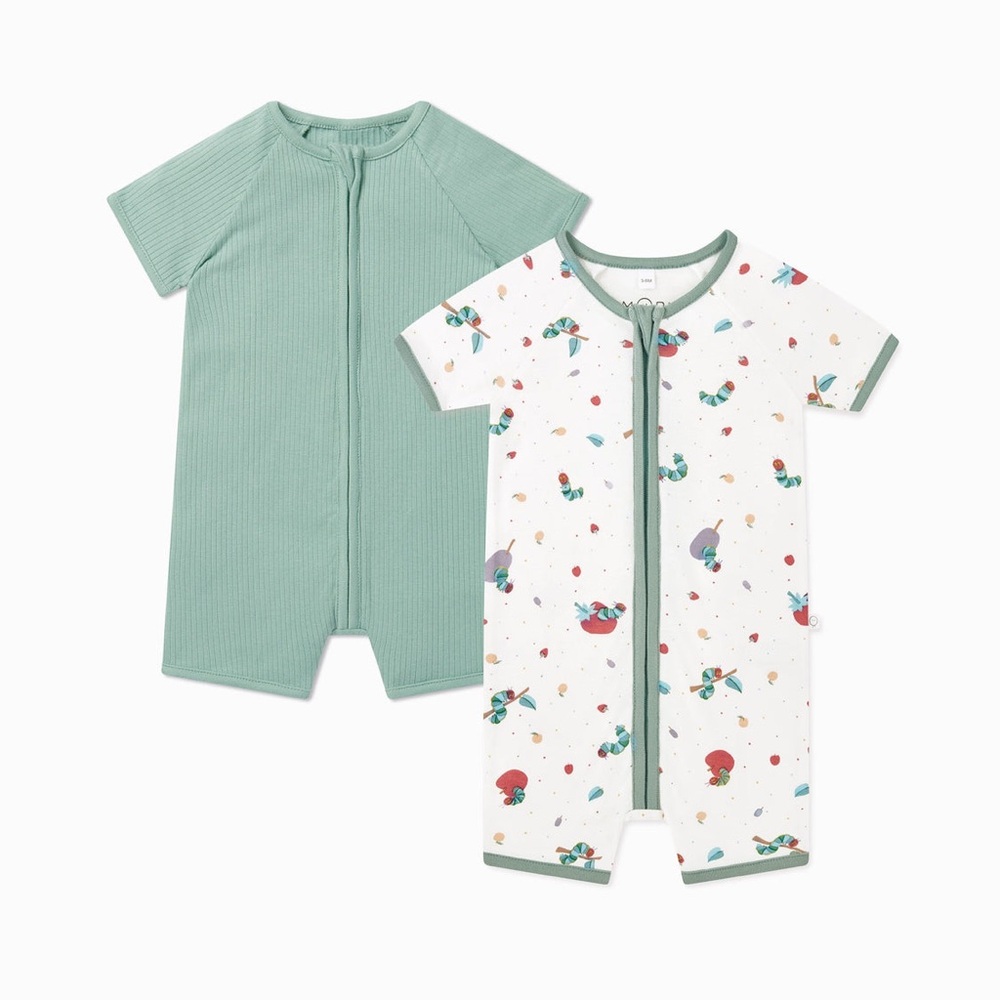 MORI Very Hungry Caterpillar Bamboo Zippy Pajamas -2 Pack